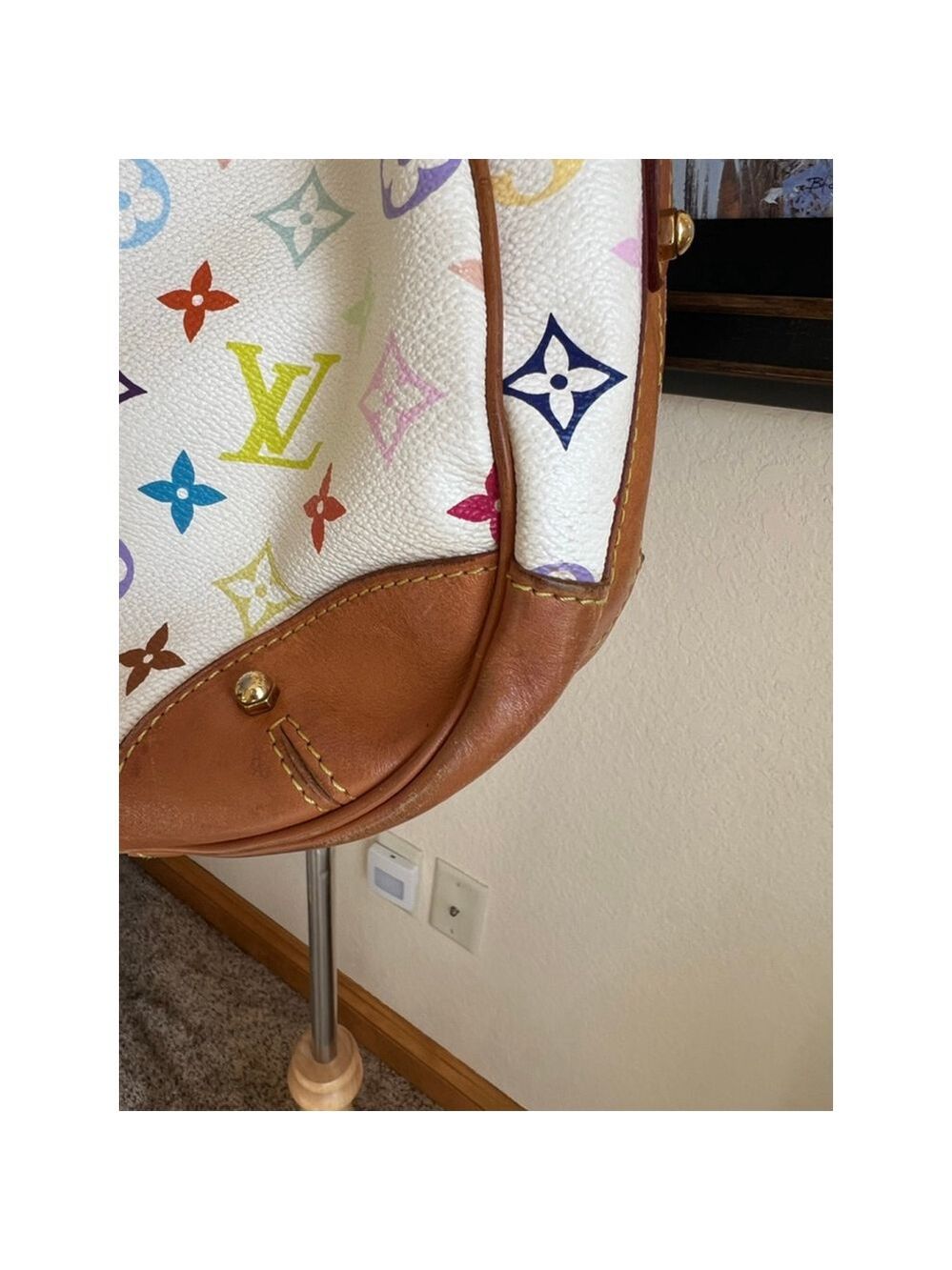 Louis Vuitton White Murakami Shoulder Bag White Brown - Picture 3 of 8